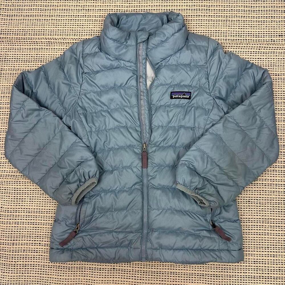 Kids Patagonia Blue Down Sweater Full Zip Up Jacket XS